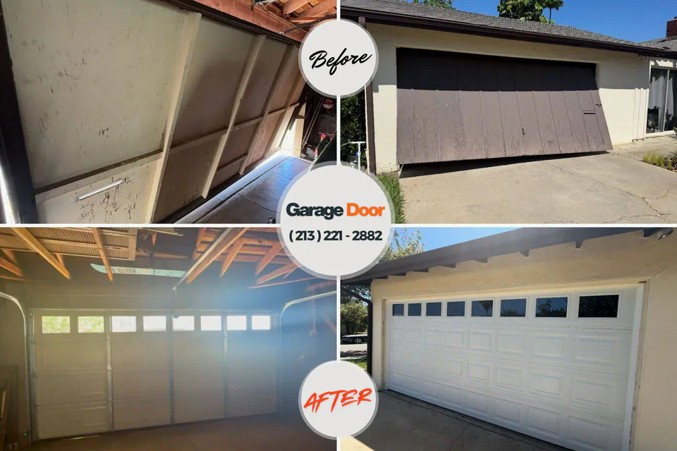 Before and after: garage door repair Village of Oak Creek, AZ